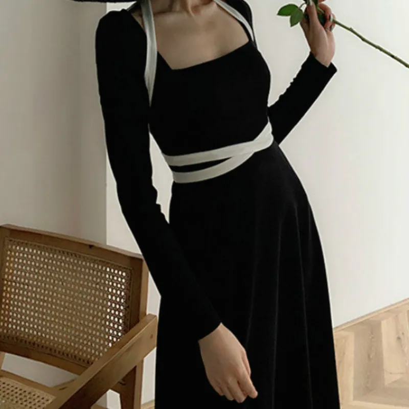 New Women Autumn Black Elegant Dress Winter Office Lady French Bandage Square Collar Fashion One-piece Solid Party Maxi Dress
New Women Autumn Black Elegant Dress Winter Office Lady French Bandage Square Collar Fashion One-piece Solid Party Maxi Dress