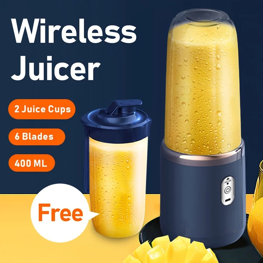 400ML Portable Blender Bottle Electric 6 Blades Multifunction USB Juice Smoothie Maker with Ice Crush Cup Food Processor
400ML Portable Blender Bottle Electric 6 Blades Multifunction USB Juice Smoothie Maker with Ice Crush Cup Food Processor