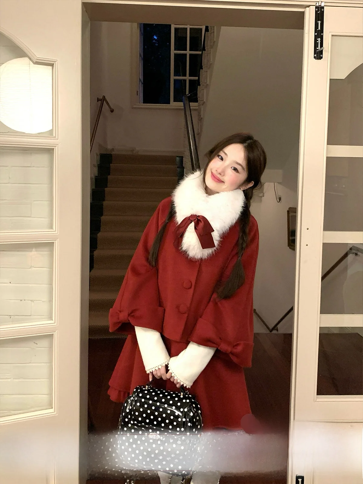MUCHA New Year Red ort Knot Woolen Coat Women Winter Mid-Length Vest Skirt Suit Sweet Sle High Waist
MUCHA New Year Red ort Knot Woolen Coat Women Winter Mid-Length Vest Skirt Suit Sweet Sle High Waist