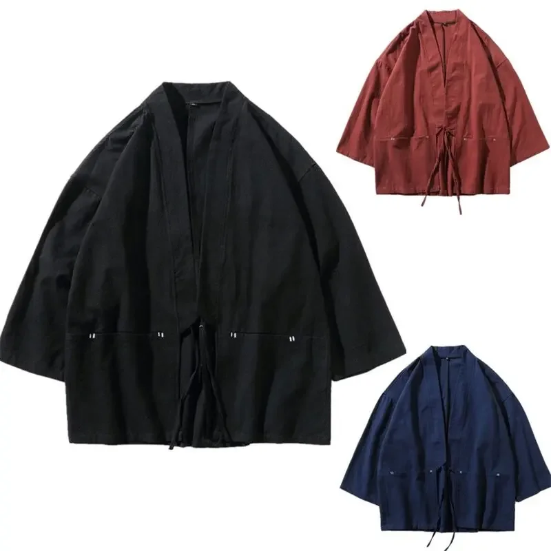 Fashion Men Retro Cardigan Samurai Kimono Haori Japan Warrior Yukata Obi Asian Coat Adult Clothing Traditional Japanese Style
Fashion Men Retro Cardigan Samurai Kimono Haori Japan Warrior Yukata Obi Asian Coat Adult Clothing Traditional Japanese Style