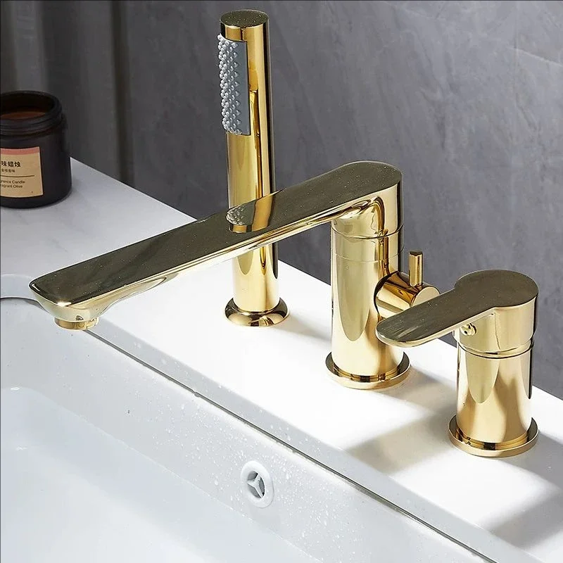 Brushed Gold Bathroom Widespread Basin Faucets Soild Brass Sink Mixer Hot & Cold Lavatory Crane Vessel 3 Holes With Spray Black
Brushed Gold Bathroom Widespread Basin Faucets Soild Brass Sink Mixer Hot & Cold Lavatory Crane Vessel 3 Holes With Spray Black