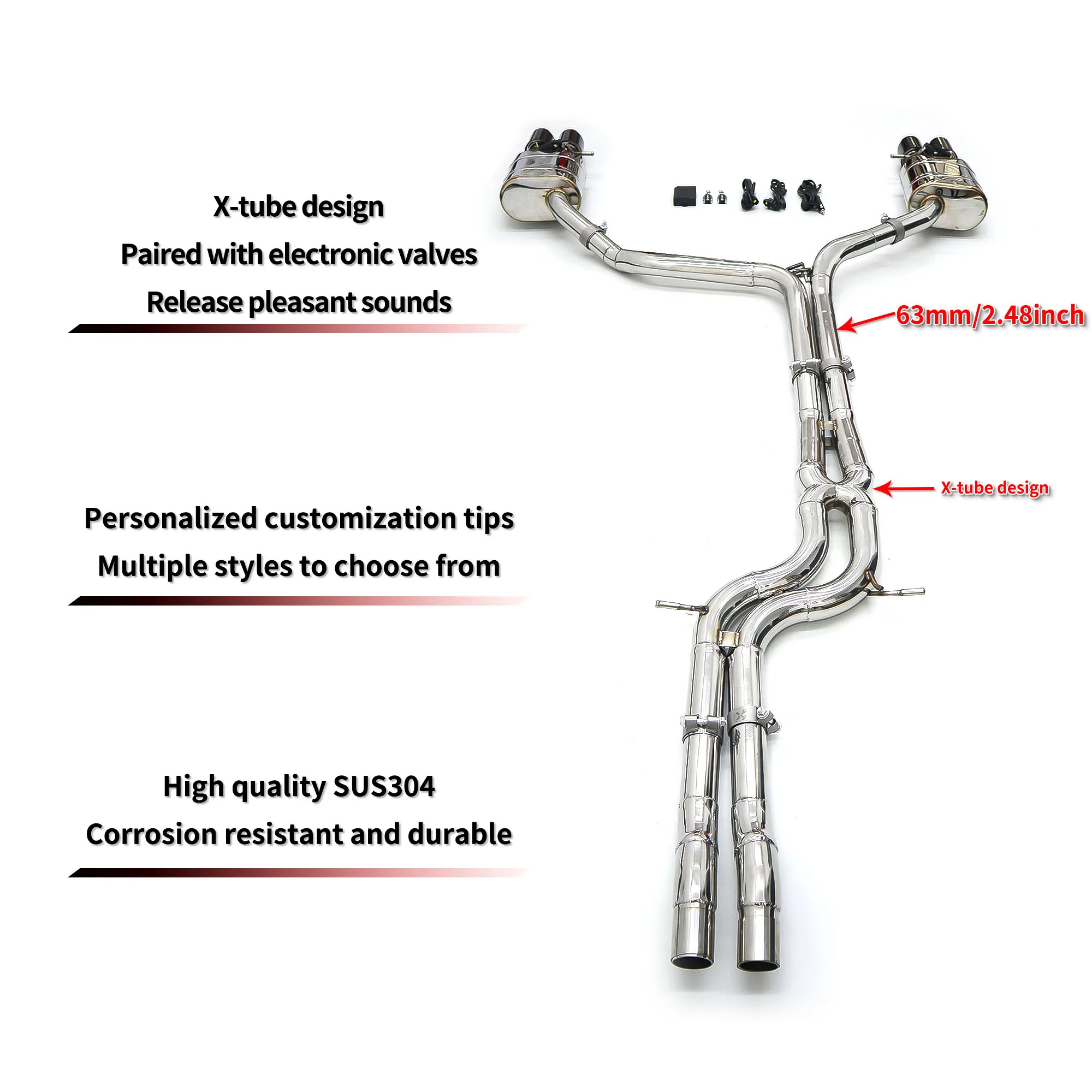 HEO Hot Sell For Audi A6 A7 C7 3.0T 2013-2017 High Performance Quad 304 Stainless Steel Catback Exhaust
HEO Hot Sell For Audi A6 A7 C7 3.0T 2013-2017 High Performance Quad 304 Stainless Steel Catback Exhaust