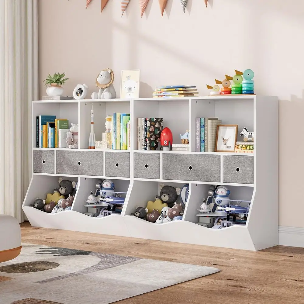 2-Tier Kids Bookshelf and Storage Unit with Cubby Organizer for Children's Rooms, Playrooms, and Schools (White)
2-Tier Kids Bookshelf and Storage Unit with Cubby Organizer for Children's Rooms, Playrooms, and Schools (White)