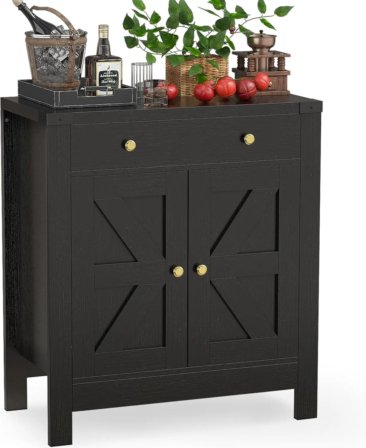 Coffee Bar Cabinet, Farmhouse Sideboard Buffet Cabinet With Storage, Bla Kitchen Storage Cabinets With Large Drawer,2 Doors, 
Coffee Bar Cabinet, Farmhouse Sideboard Buffet Cabinet With Storage, Bla Kitchen Storage Cabinets With Large Drawer,2 Doors,