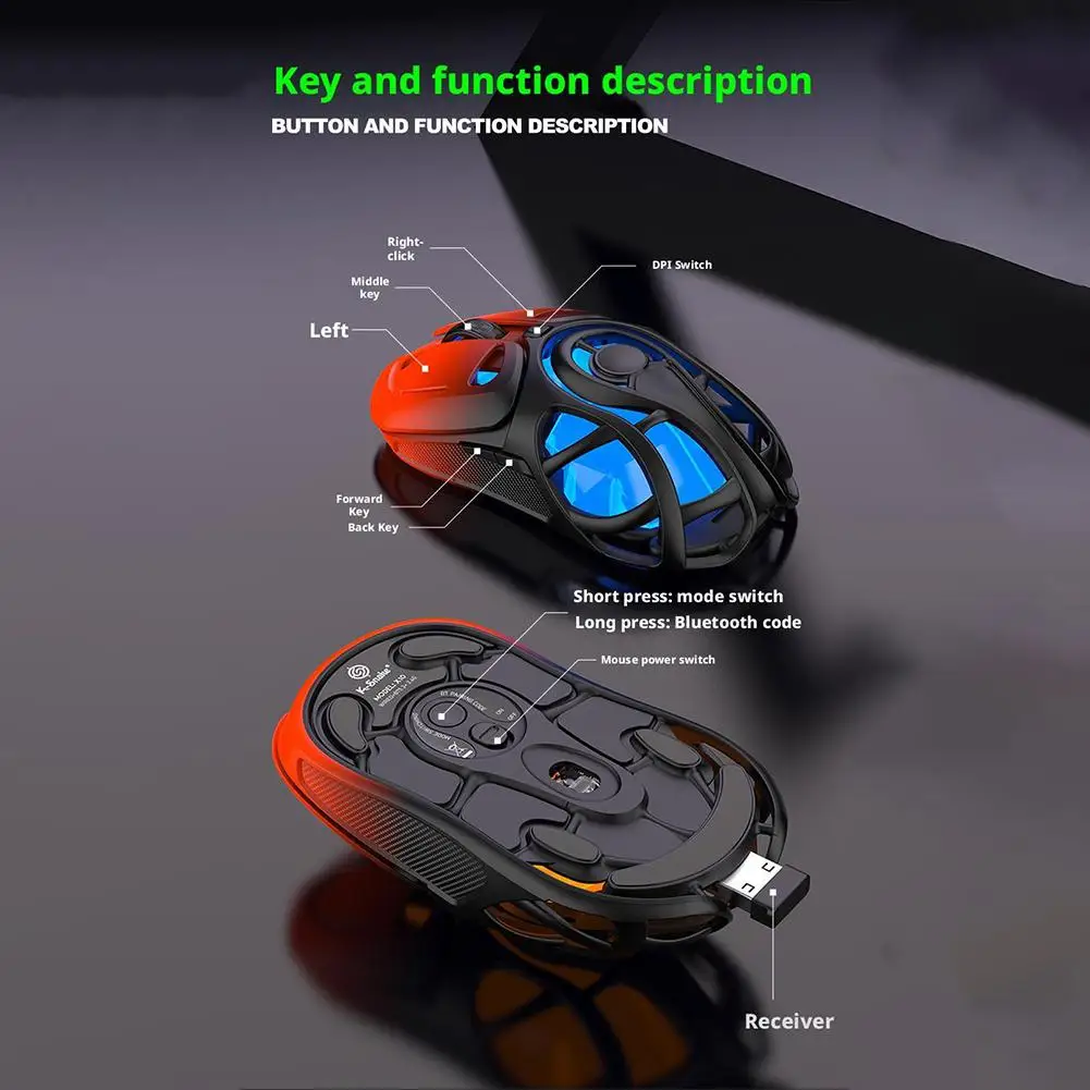 Universal For Viper X10 Bluetooth Wireless Tri-mode Mouse Lightweight Skeleton Design Portable Gaming Mouse For PC Android IOS
Universal For Viper X10 Bluetooth Wireless Tri-mode Mouse Lightweight Skeleton Design Portable Gaming Mouse For PC Android IOS
