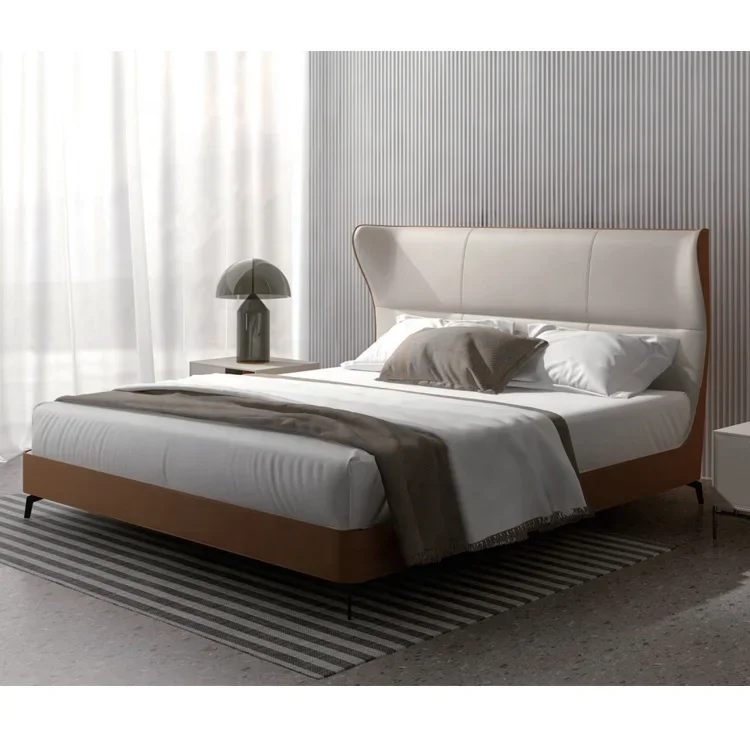 Кровать с мягкой обивкой, изголовьем и современным каркасом платформы. Низкопрофильная кровать размера «queen-size»
Кровать с мягкой обивкой, изголовьем и современным каркасом платформы. Низкопрофильная кровать размера «queen-size»