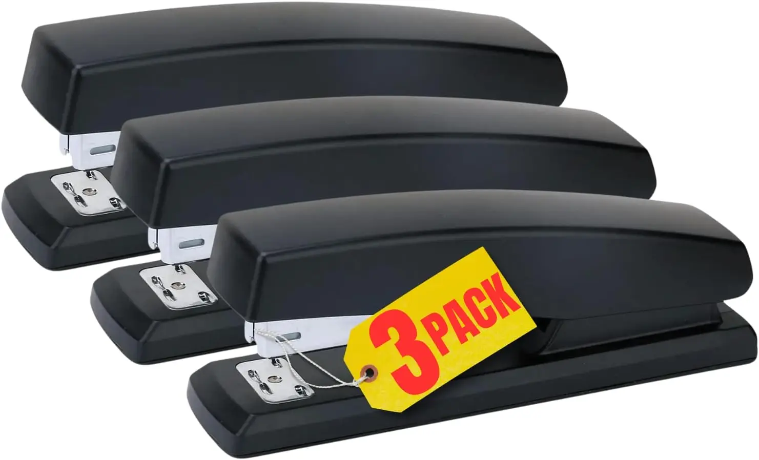 Heavy Duty Desk Stapler with 20 Sheets Capacity, Black All-Metal Stapler for Office and Home Use, 3 Pack
Heavy Duty Desk Stapler with 20 Sheets Capacity, Black All-Metal Stapler for Office and Home Use, 3 Pack