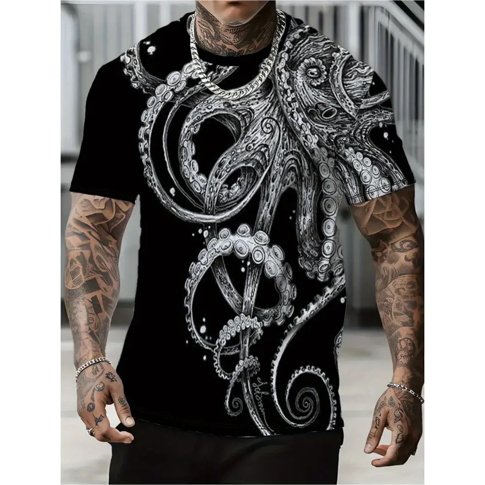 Лето 2024, мужские и женские быстросохнущие футболки с 3D принтом осьминога, унисекс, уличные футболки для фитнеса, модные повседневные топы
Лето 2024, мужские и женские быстросохнущие футболки с 3D принтом осьминога, унисекс, уличные футболки для фитнеса, модные повседневные топы