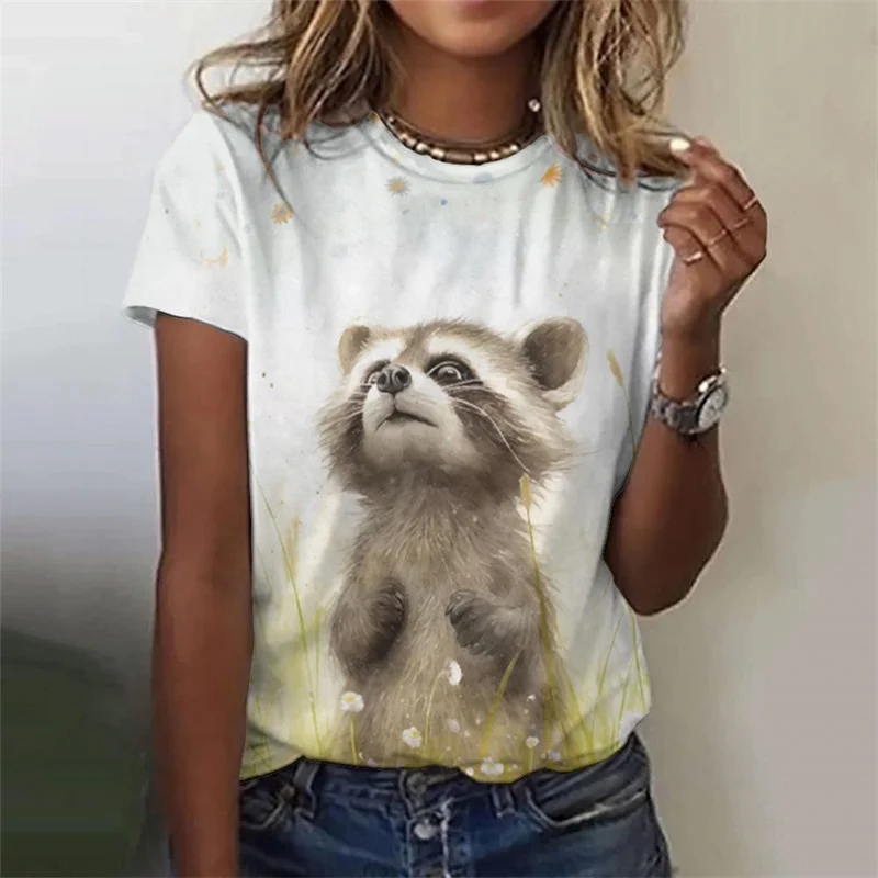 3D Printed Cute Animal T-Shirt For Women Raccoon Panda Pattern Tees Summer Casual Short Sleeves Round Neck Tops Loose T Shirts
3D Printed Cute Animal T-Shirt For Women Raccoon Panda Pattern Tees Summer Casual Short Sleeves Round Neck Tops Loose T Shirts