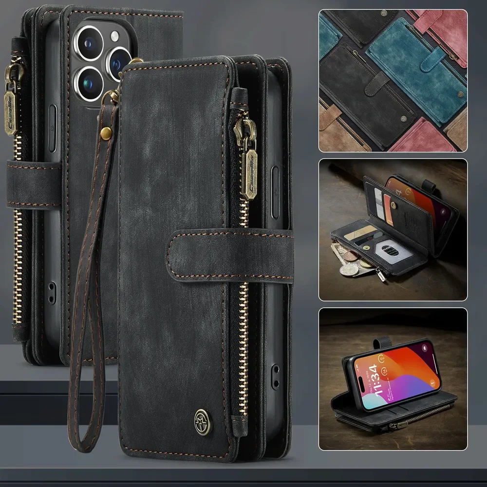 Luxury Zip Wallet Card Phone Case for for iPhone 15 Pro Max Stylish appearance Lanyard Flip Leather Cover
Luxury Zip Wallet Card Phone Case for for iPhone 15 Pro Max Stylish appearance Lanyard Flip Leather Cover