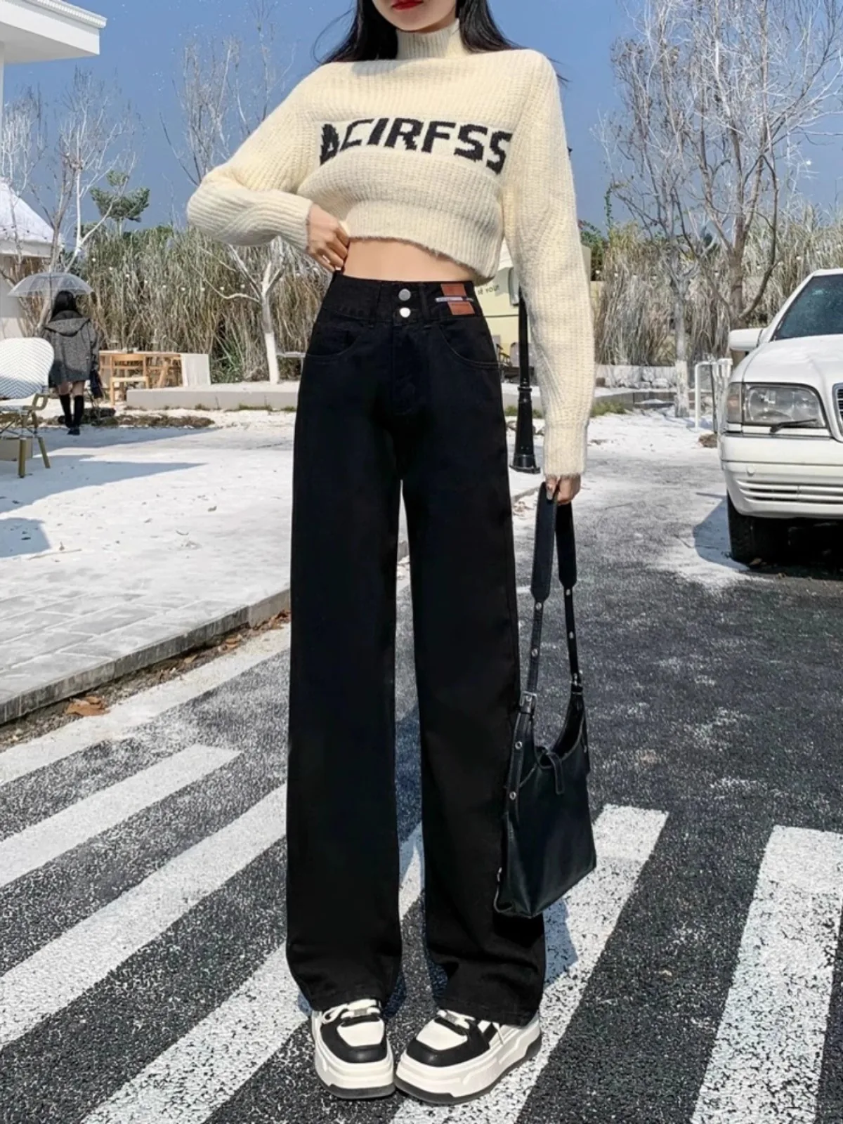 High Waist Wide Leg Black Denim Jeans Women's Pear Shape Slimming Loose Straight Leg Pants Spring Autumn New Style
High Waist Wide Leg Black Denim Jeans Women's Pear Shape Slimming Loose Straight Leg Pants Spring Autumn New Style