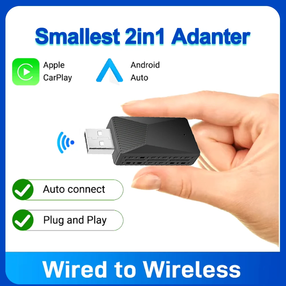 NEW 2in1 Wireless CarPlay Android Auto Wireless Adapter Smart USB Dongle Mini Box Plug And Play WiFi Fast Connect
NEW 2in1 Wireless CarPlay Android Auto Wireless Adapter Smart USB Dongle Mini Box Plug And Play WiFi Fast Connect
