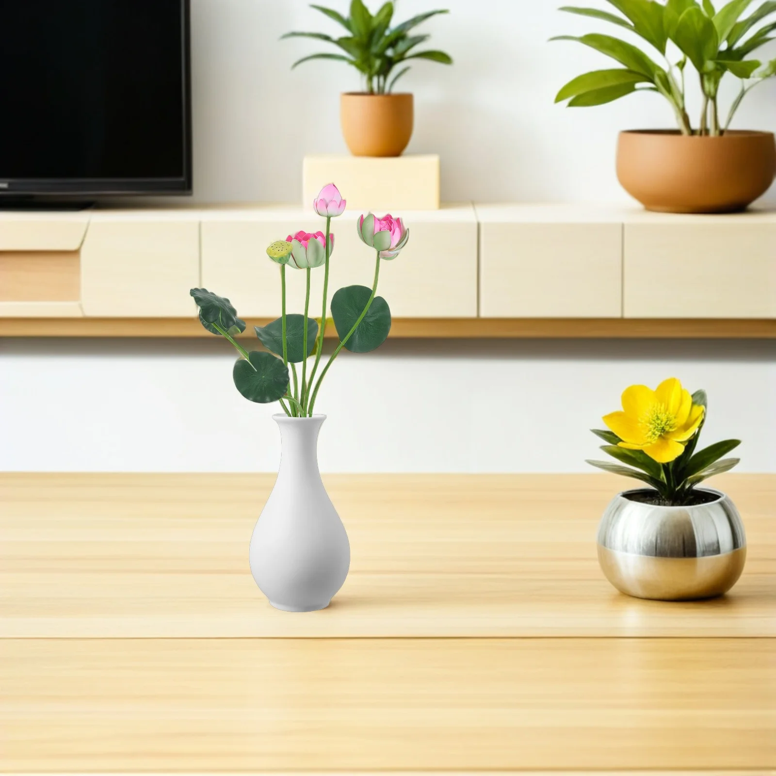 Fake Lotus Flowers with Simulated Plastic Leaves and Wire Core Stems for Tabletop Centerpiece Spring Floral Decor Artificial
Fake Lotus Flowers with Simulated Plastic Leaves and Wire Core Stems for Tabletop Centerpiece Spring Floral Decor Artificial