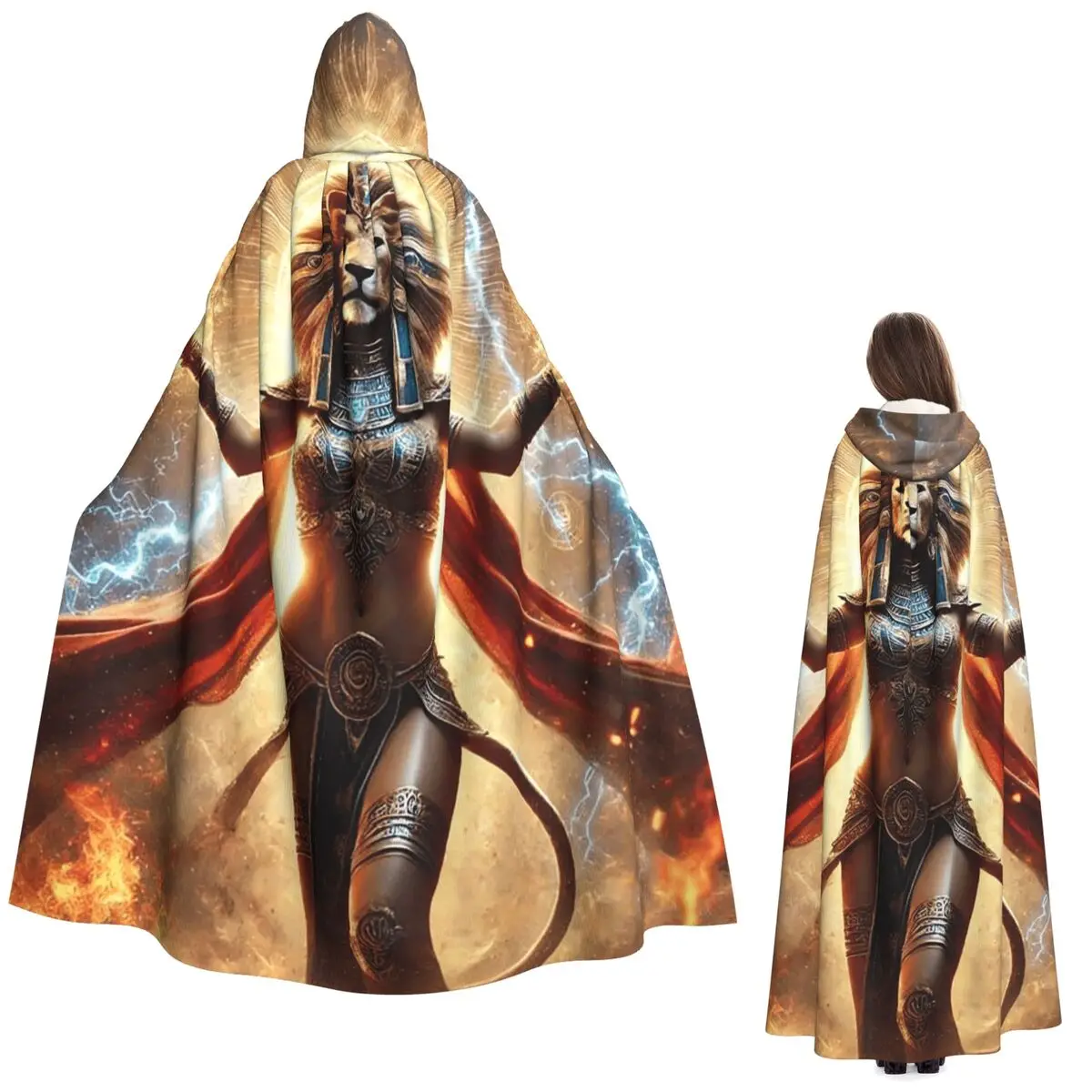 Egyptian Pharaoh Tutankhamun Attire Lioness And Anubis Long Hooded Cloak Witch Medieval Costume Cosplay Cape HalloweenCoat
Egyptian Pharaoh Tutankhamun Attire Lioness And Anubis Long Hooded Cloak Witch Medieval Costume Cosplay Cape HalloweenCoat