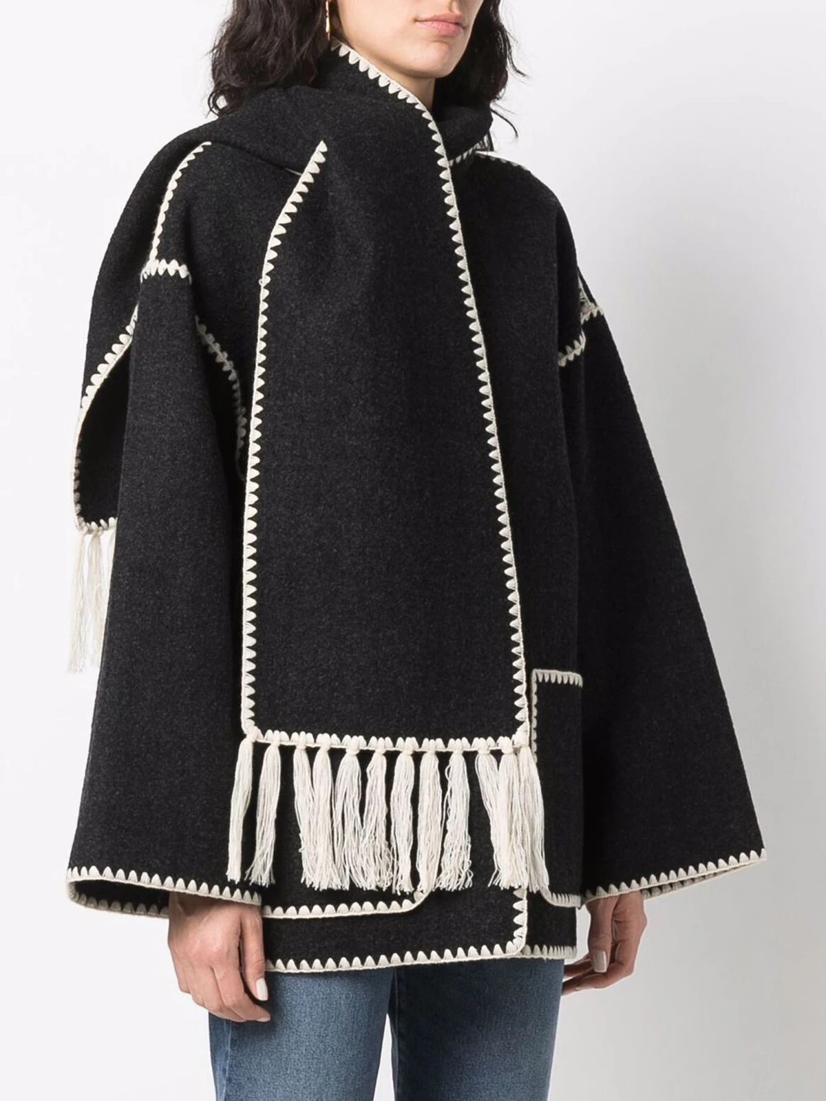 FRENKEN,Women's winter coat,Wool coats,outerwear,embroidered tassel scarf jacket,gray jacket,wool & blends coats,New in coats
FRENKEN,Women's winter coat,Wool coats,outerwear,embroidered tassel scarf jacket,gray jacket,wool & blends coats,New in coats