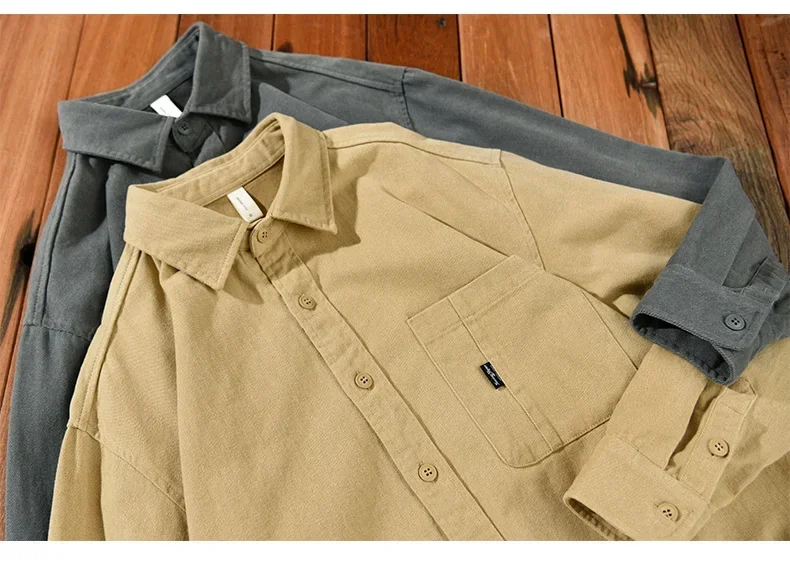 Japanese Style Workwear Casual Mens Long Sleeve Shirt 4XL Autumn Pure Cotton Jacket Men Back Design Fashion Letter Print Shirts
Japanese Style Workwear Casual Mens Long Sleeve Shirt 4XL Autumn Pure Cotton Jacket Men Back Design Fashion Letter Print Shirts