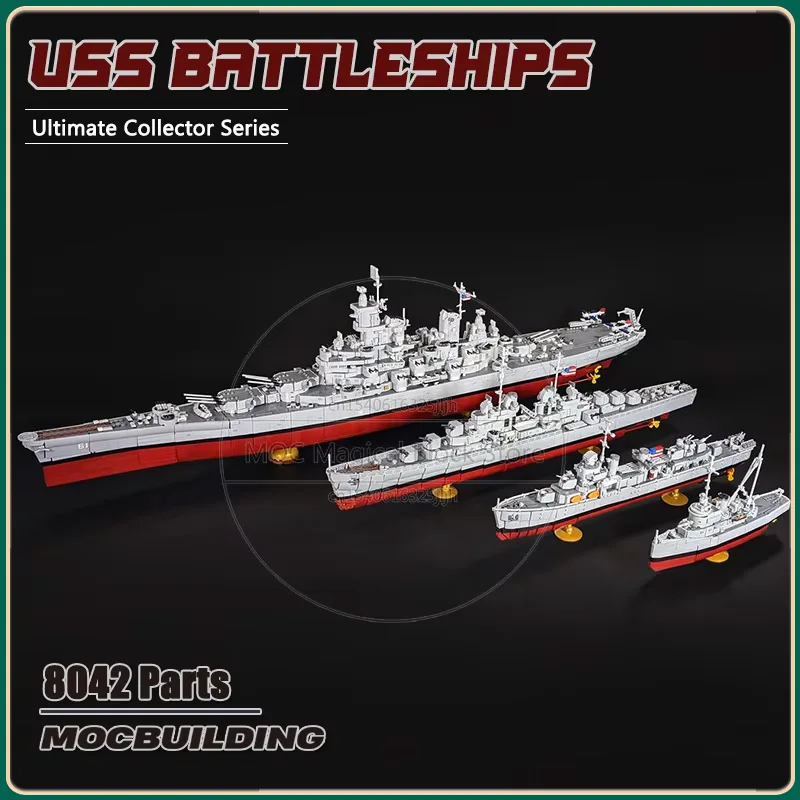MOC Building Blocks USS BB-61 Battleships Technology Bricks Class Cruiser With OceanTugboat Model Display Collection Toys Gifts
MOC Building Blocks USS BB-61 Battleships Technology Bricks Class Cruiser With OceanTugboat Model Display Collection Toys Gifts