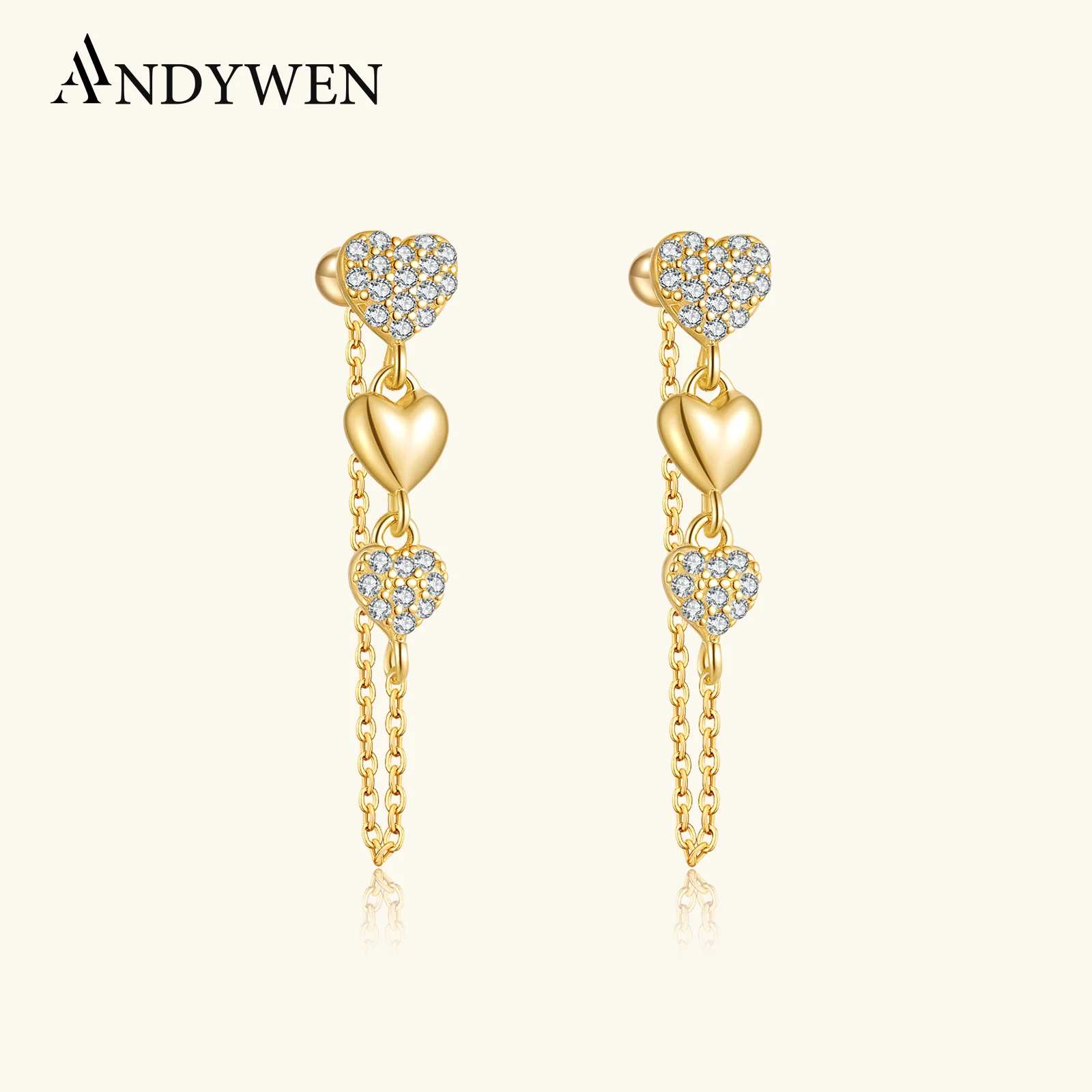 ANDYWEN стерлингового серебра 925 пробы, три сердца, подвески, цепочка с кубическим цирконием, серьги-капли для женщин, свадебные романтические ювелирные изделия с датой, подарок
ANDYWEN стерлингового серебра 925 пробы, три сердца, подвески, цепочка с кубическим цирконием, серьги-капли для женщин, свадебные романтические ювелирные изделия с датой, подарок