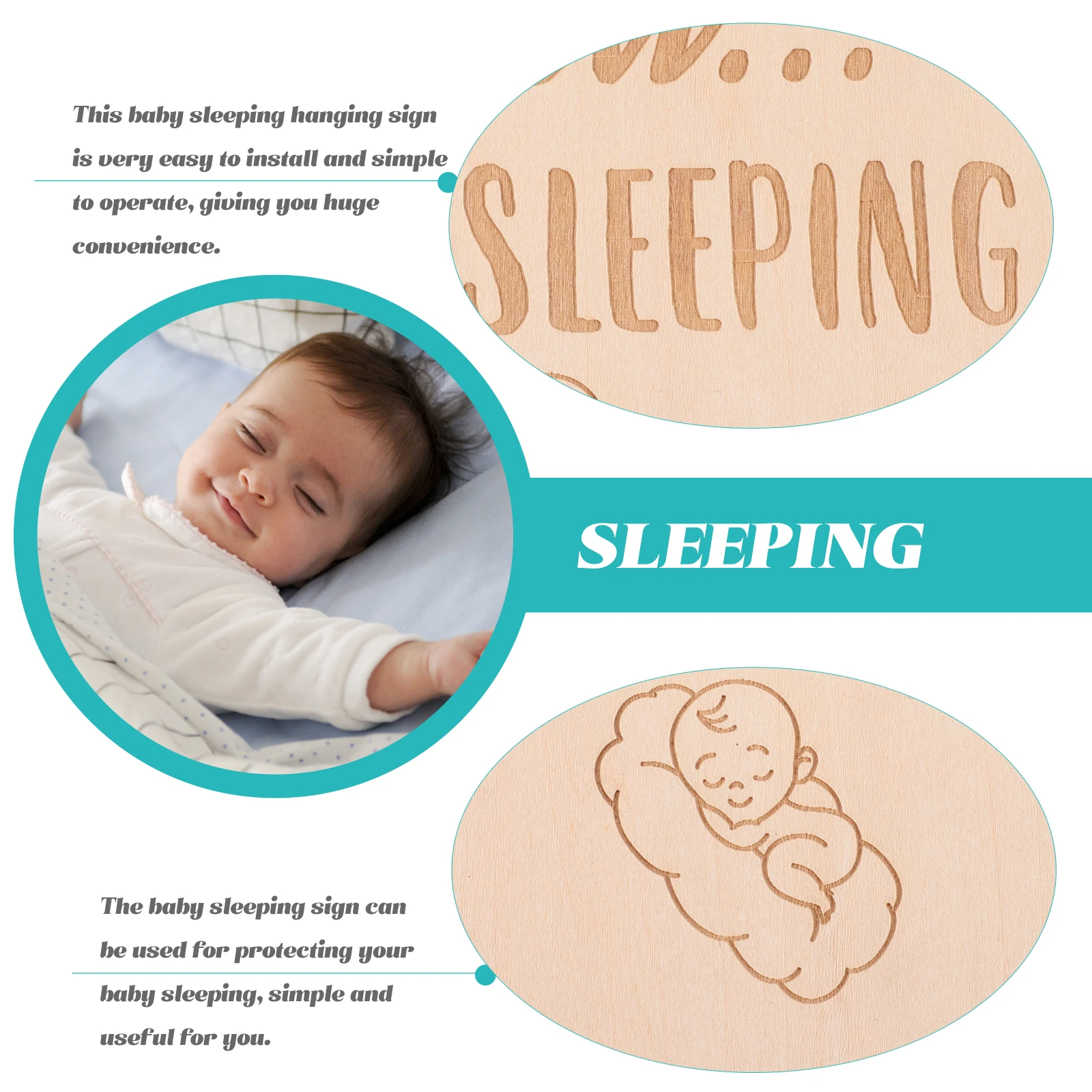 Sleeping Sign Wooden Elegant Lightweight Door Hanging Plaque for Bedroom Nursery Decor Shower Gift Front Porch Sign 
Sleeping Sign Wooden Elegant Lightweight Door Hanging Plaque for Bedroom Nursery Decor Shower Gift Front Porch Sign