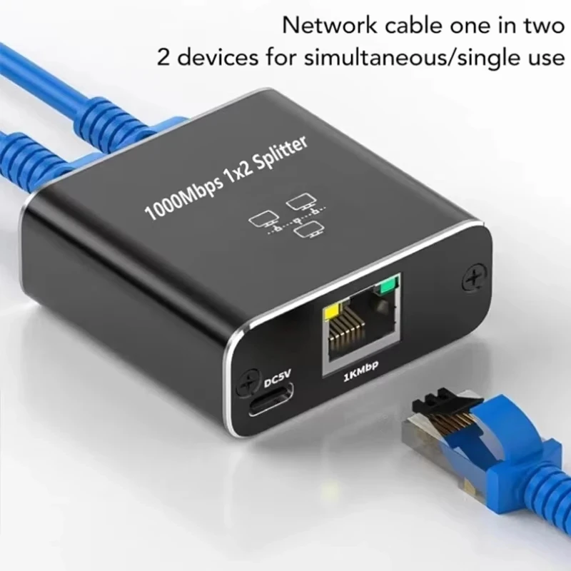 Network Splitter 1000Mbps Hub 1 to 2 RJ45 Adapter Gigabit Converter Internet Ethernet 8P8C Set-Top Extender Plug Extension
Network Splitter 1000Mbps Hub 1 to 2 RJ45 Adapter Gigabit Converter Internet Ethernet 8P8C Set-Top Extender Plug Extension