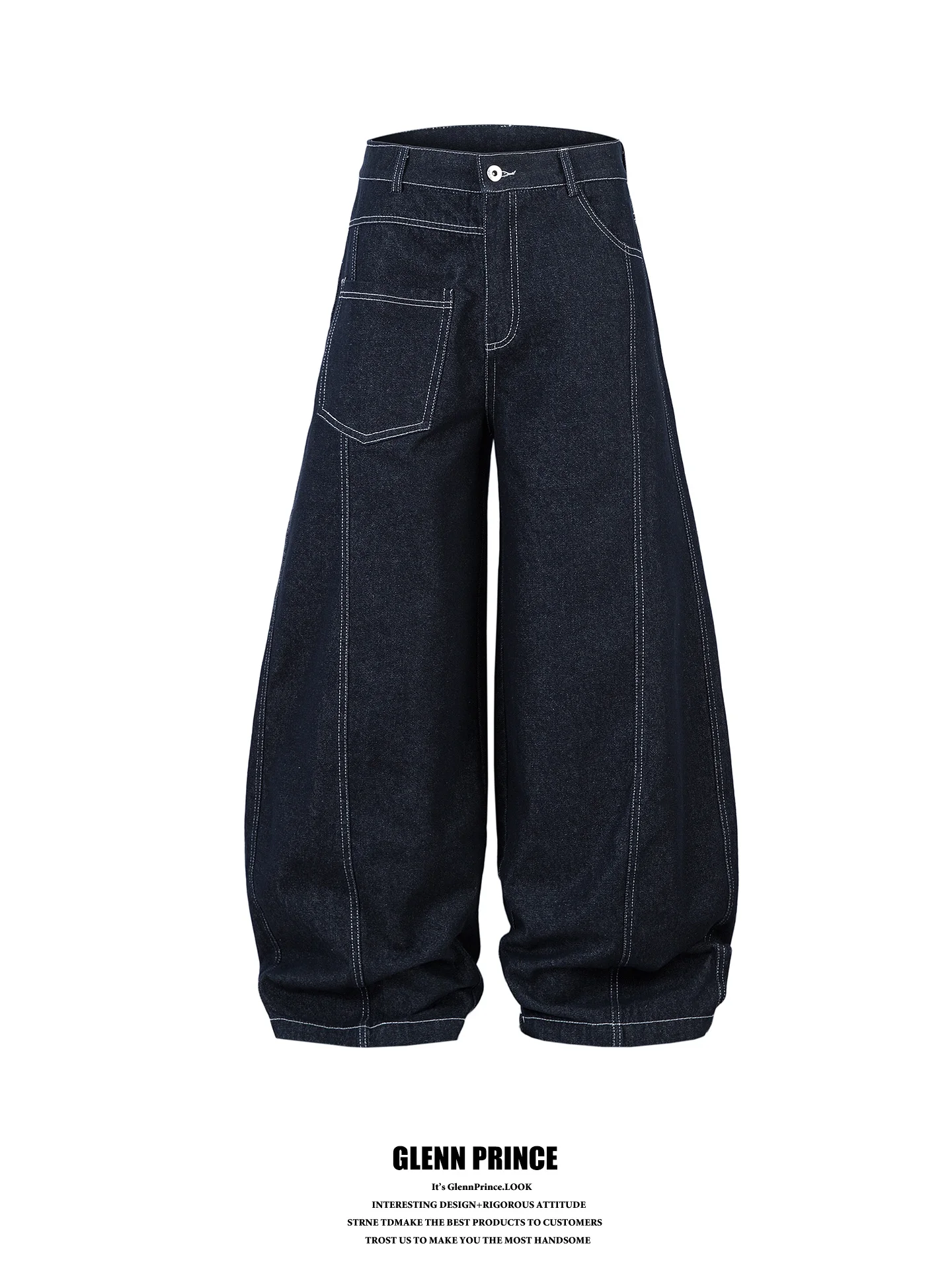 American Retro Design Sense Wide Leg Men's Jeans Knife Denim Blue Loose Straight Cut Casual Trousers for Youth
American Retro Design Sense Wide Leg Men's Jeans Knife Denim Blue Loose Straight Cut Casual Trousers for Youth