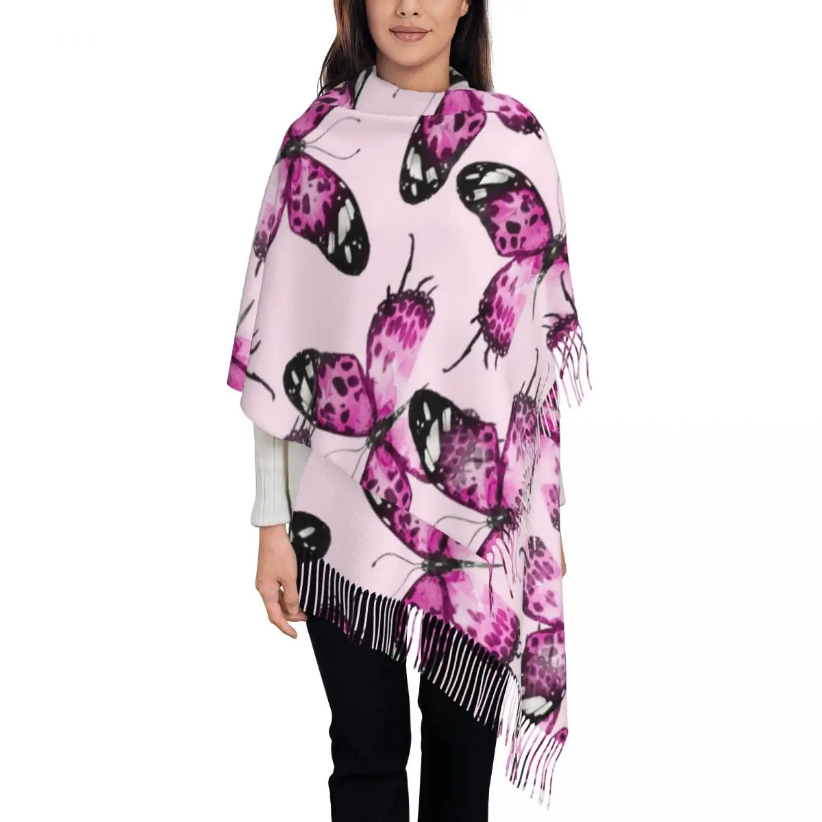 Watercolor Pink Butterflies Womens Warm Winter Infinity Scarves Set Blanket Scarf Pure Color
Watercolor Pink Butterflies Womens Warm Winter Infinity Scarves Set Blanket Scarf Pure Color
