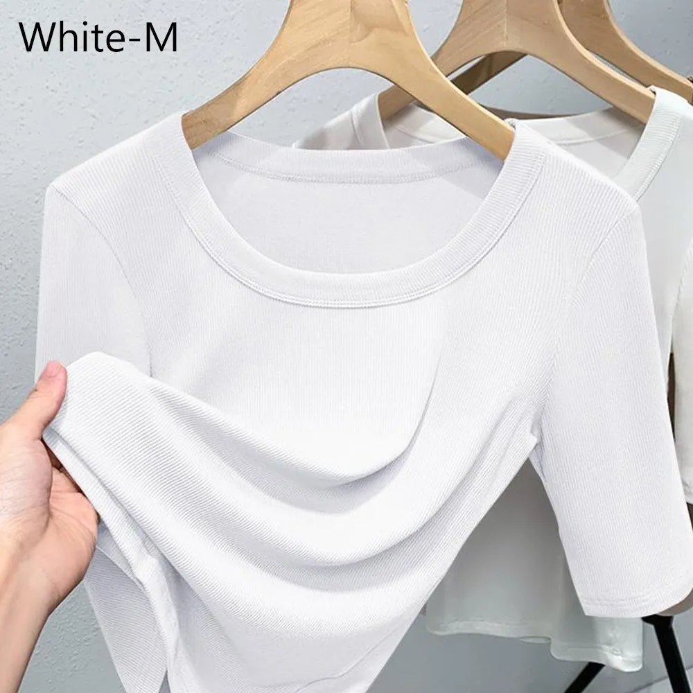 New Solid Color Half Sleeved T-shirt Slim Crew Neck Basic Shirt Versatile Short Sleeve T-Shirt Spring Summer
New Solid Color Half Sleeved T-shirt Slim Crew Neck Basic Shirt Versatile Short Sleeve T-Shirt Spring Summer