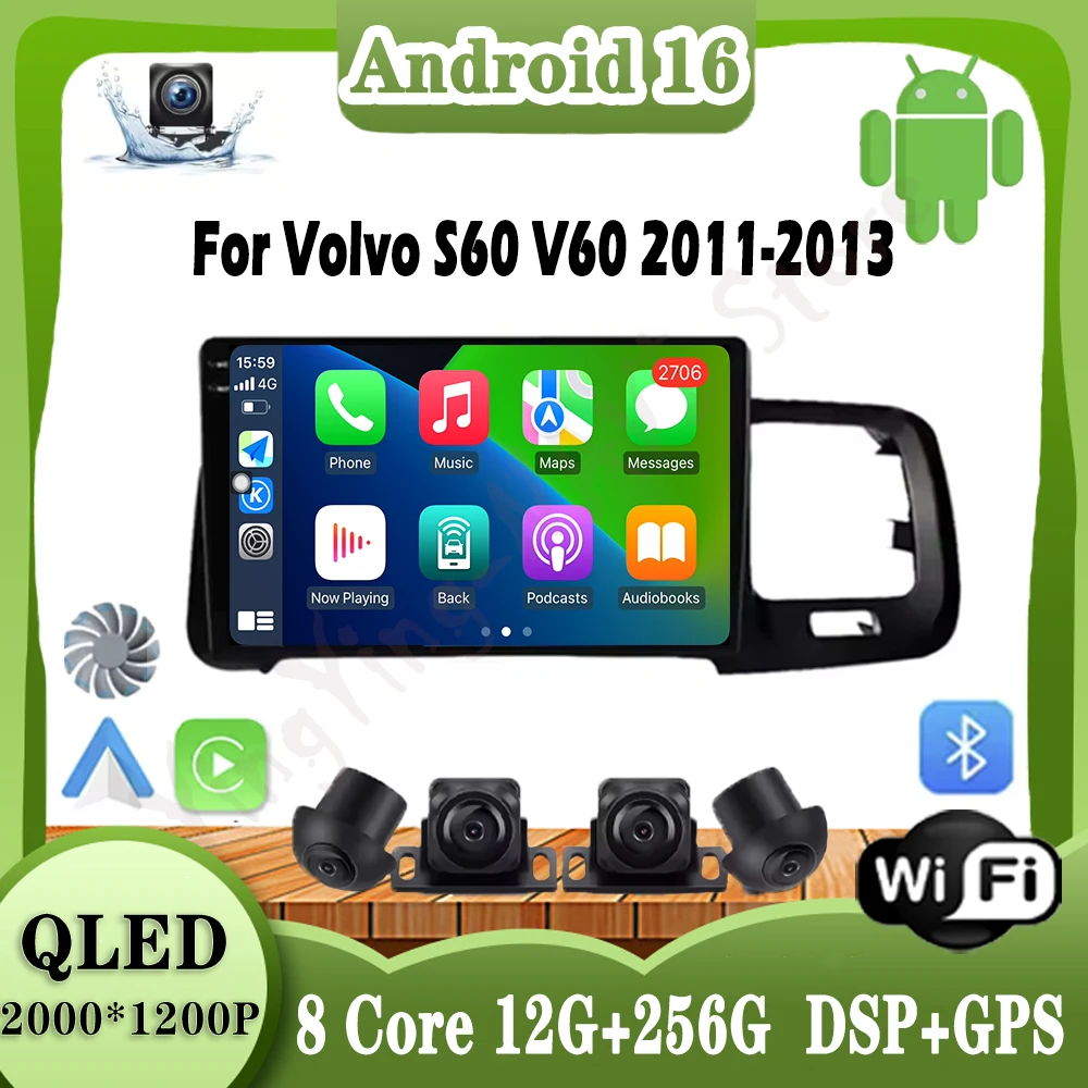 DSP QLED экран с Android 16 и вентилятором охлаждения для Volvo S60 V60 2011-2013, автомобильный мультимедийный проигрыватель с GPS-навигацией, видео и радио.
DSP QLED экран с Android 16 и вентилятором охлаждения для Volvo S60 V60 2011-2013, автомобильный мультимедийный проигрыватель с GPS-навигацией, видео и радио.