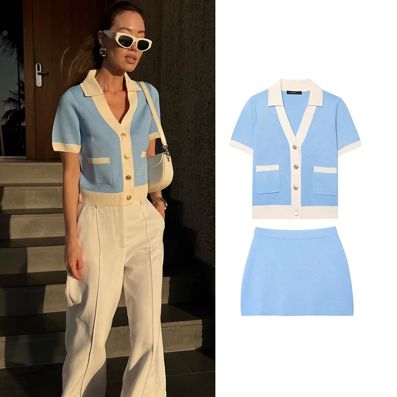 2-piece Set 2025 New Summer Women's Sets Chic Stretch Tight Mini Skirt Set Street Elegant Youth Holiday Suits
2-piece Set 2025 New Summer Women's Sets Chic Stretch Tight Mini Skirt Set Street Elegant Youth Holiday Suits