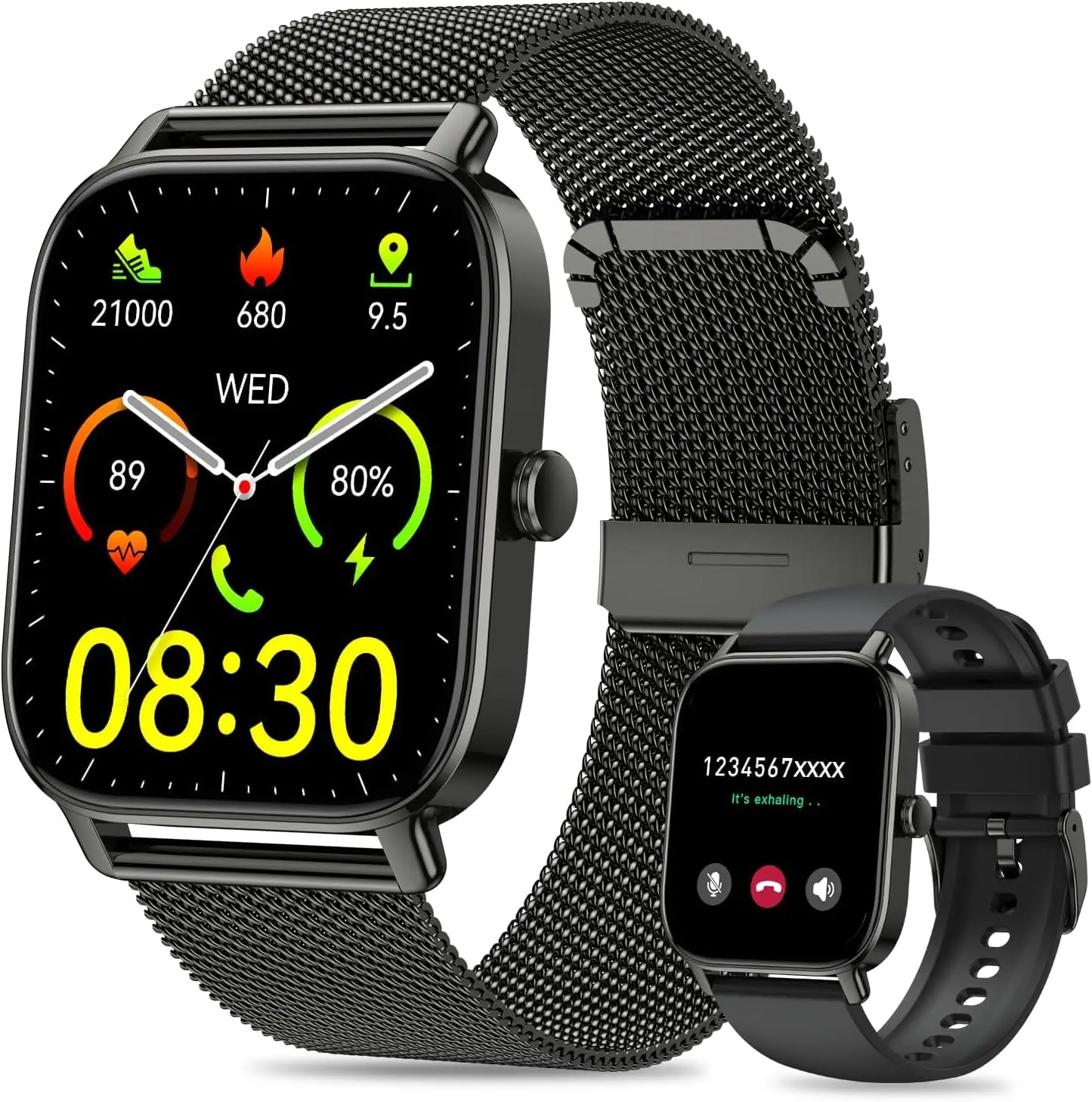 Smart Watch for Men Women, 1.85" HD Smartwatch Compatible iPhone/Samsung/Android (Answer/Make Calls), 100+ Sport Modes Fitness Tracker with Heart Rate/Sleep/SpO2 Monitor, IP68 Waterproof, Metal Band
Smart Watch for Men Women, 1.85" HD Smartwatch Compatible iPhone/Samsung/Android (Answer/Make Calls), 100+ Sport Modes Fitness Tracker with Heart Rate/Sleep/SpO2 Monitor, IP68 Waterproof, Metal Band