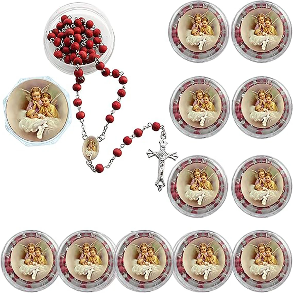 12Pcs Baptism Favor Angel Red Scented Rosaries Necklace for Guests Christening Religious Event Recuerdos
12Pcs Baptism Favor Angel Red Scented Rosaries Necklace for Guests Christening Religious Event Recuerdos