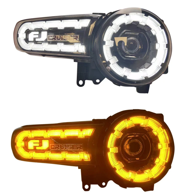 Подходит для Toyota FJ Cruiser 07-22: Модифицированные светодиодные фары с динамическими поворотниками и дневными ходовыми огнями
Подходит для Toyota FJ Cruiser 07-22: Модифицированные светодиодные фары с динамическими поворотниками и дневными ходовыми огнями