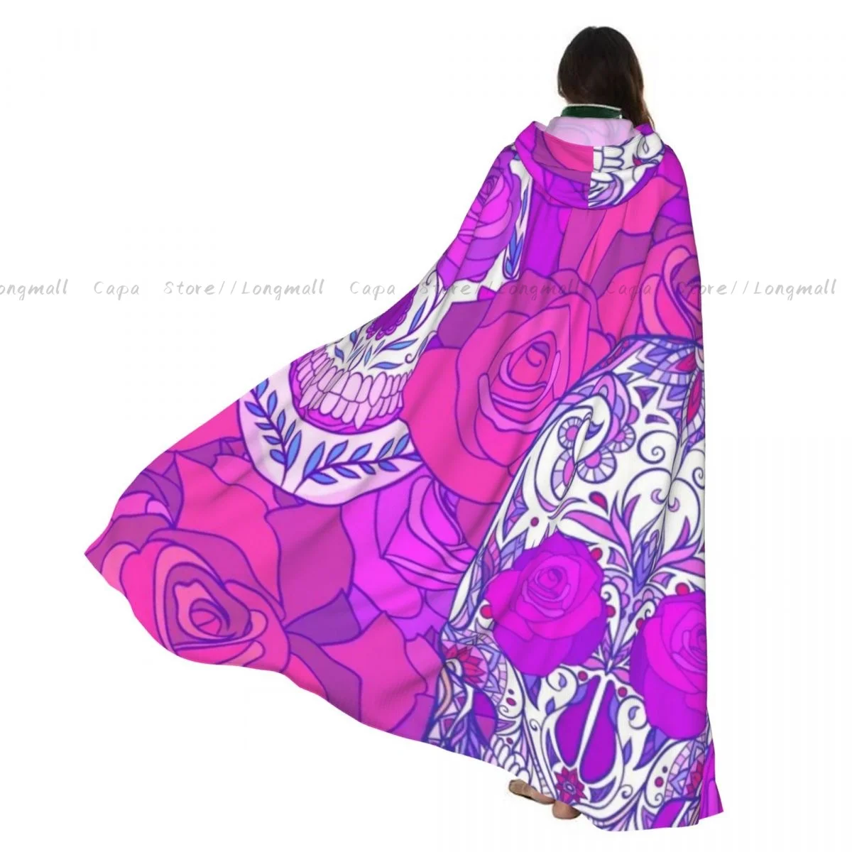 Накидка вампира для взрослых, халат с капюшоном, сахарный череп, розы, День мертвых, плащ на Хэллоуин, полная длина, косплей
Накидка вампира для взрослых, халат с капюшоном, сахарный череп, розы, День мертвых, плащ на Хэллоуин, полная длина, косплей