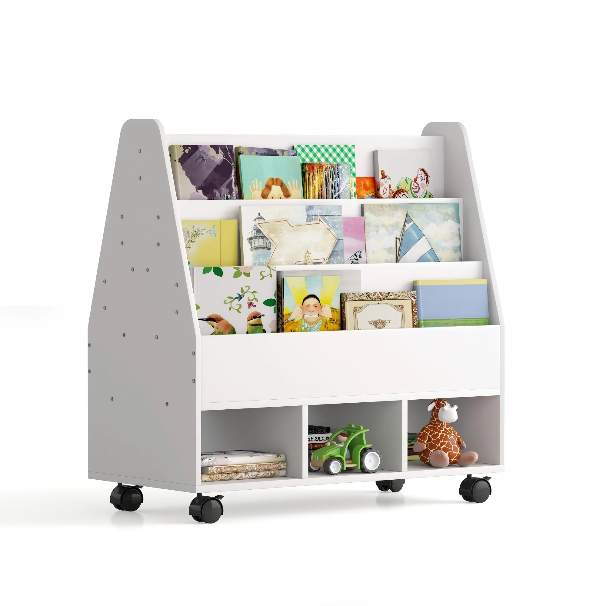 Mobile Picture Book Bookshelf, 3-tier Wheeled Double-sided Large-capacity Bookcase, Home Reading Magazine Stepped Storage Rack, Storage And Organization Cabinet
Mobile Picture Book Bookshelf, 3-tier Wheeled Double-sided Large-capacity Bookcase, Home Reading Magazine Stepped Storage Rack, Storage And Organization Cabinet