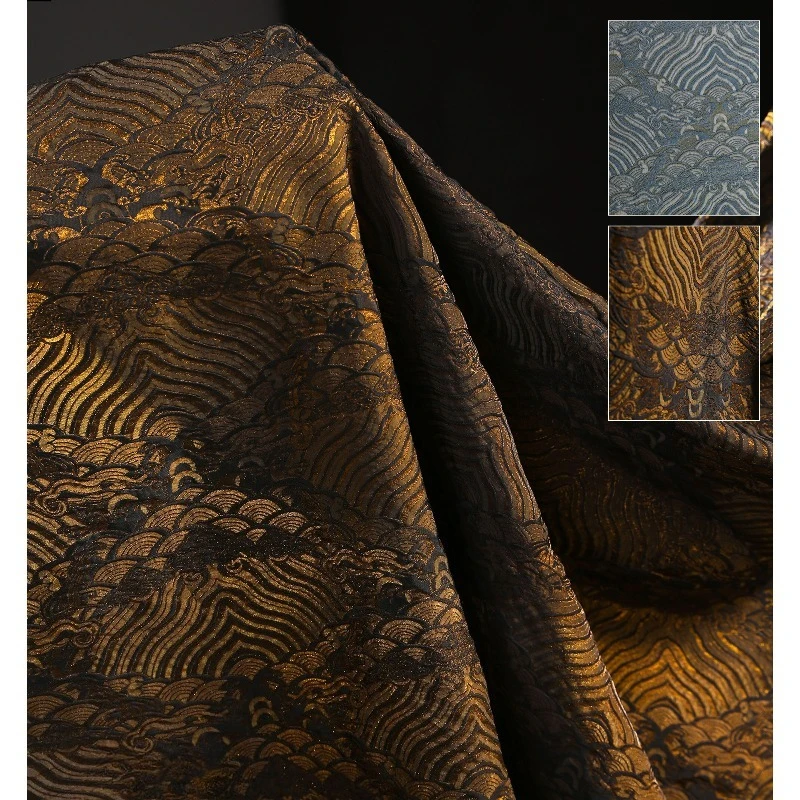50x150cm Chinese Retro Sea Wave Scale Jacquard Fabric Embossed Water Pattern Material for Cheongsam Hanfu DIY Clothing Design
50x150cm Chinese Retro Sea Wave Scale Jacquard Fabric Embossed Water Pattern Material for Cheongsam Hanfu DIY Clothing Design
