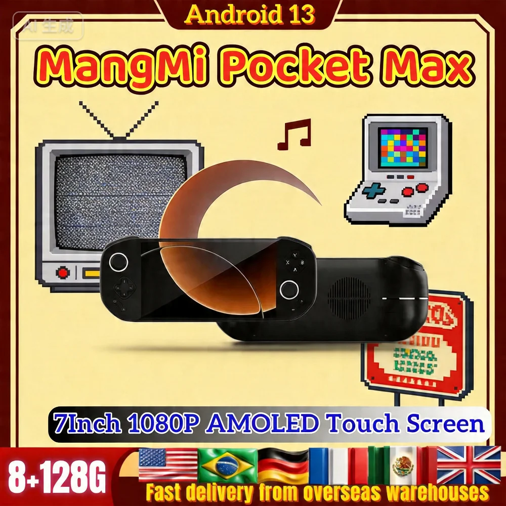 MANGMI POCKET MAX Handheld Game Console 7'' OLED 144Hz Screen Qualcomm SD865 Android13 8000mAh Battery 27W Fast Charging PSP PS2
MANGMI POCKET MAX Handheld Game Console 7'' OLED 144Hz Screen Qualcomm SD865 Android13 8000mAh Battery 27W Fast Charging PSP PS2