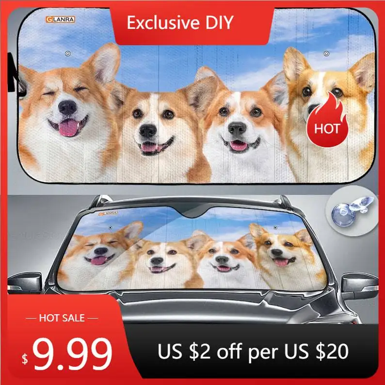Corgi Car Sunshade, Dog Windshield Sunshade, Auto Sunshade For Car, Corgi Car Decoration, Husband Gifts, Car Sun Protector, PHT1
Corgi Car Sunshade, Dog Windshield Sunshade, Auto Sunshade For Car, Corgi Car Decoration, Husband Gifts, Car Sun Protector, PHT1