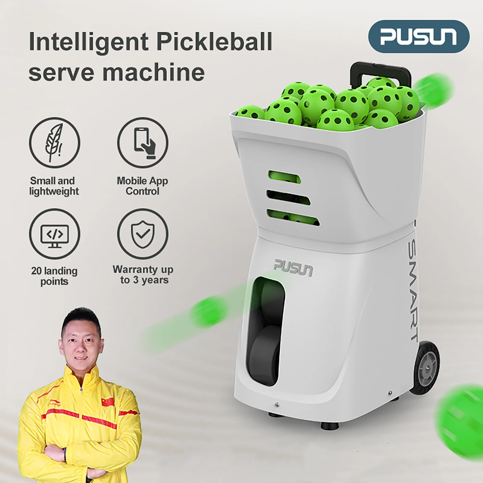 PP-Smart Pickleball Machine, Professional Automatic Pickleball Machiner Launcher for Trainning, Support App and Remote Control
PP-Smart Pickleball Machine, Professional Automatic Pickleball Machiner Launcher for Trainning, Support App and Remote Control