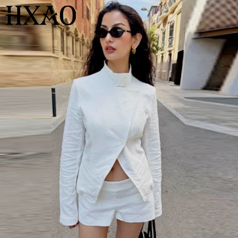 HXAO Women's White Asymmetric Blazer 2026 Ladies Fashion Crop Slim High Neck Long Sleeve Suit Jacket Office Commute Daily Blazer
HXAO Women's White Asymmetric Blazer 2026 Ladies Fashion Crop Slim High Neck Long Sleeve Suit Jacket Office Commute Daily Blazer