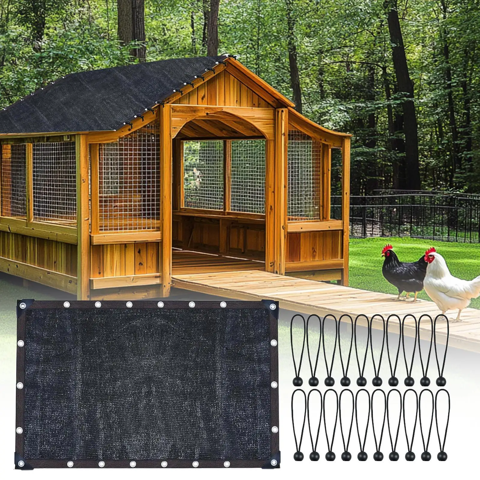 Chicken Coop Cover Chicken Coop Roof with 20 Pieces Ball Cords Netting Mesh Screen UV Protection Shade Cloth for Greenhouse
Chicken Coop Cover Chicken Coop Roof with 20 Pieces Ball Cords Netting Mesh Screen UV Protection Shade Cloth for Greenhouse