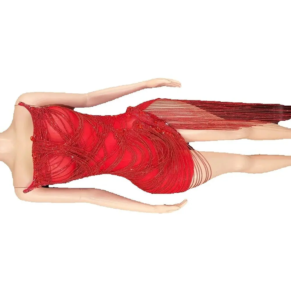 Red Rhinestones Dress Fringes Mesh See Through Short Birthday dress Sexy CelebrateWedding Evening Prom gown outfit
Red Rhinestones Dress Fringes Mesh See Through Short Birthday dress Sexy CelebrateWedding Evening Prom gown outfit