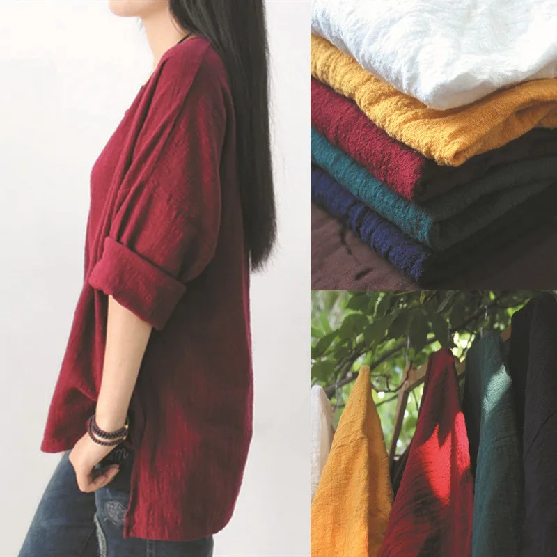 Свободная футболка из бамбукового вискозы, простая художественная длинная футболка Sve Busin, повседневный топ из смеси хлопка и льна
Свободная футболка из бамбукового вискозы, простая художественная длинная футболка Sve Busin, повседневный топ из смеси хлопка и льна