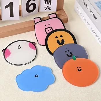 귀여운 스마일 만화 아크릴 코스터 컵 매트, 머그잔 거치대 매트, 커피 음료, 내열성 그릇 패드