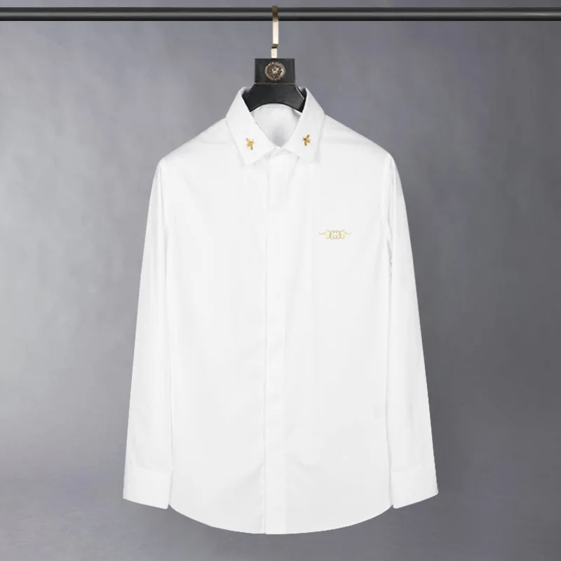 Spring and Autumn Seasonal Alphabet Bee Embroidery High end Business Leisure Pure Cotton Slim fit Long sleeved Shirt
Spring and Autumn Seasonal Alphabet Bee Embroidery High end Business Leisure Pure Cotton Slim fit Long sleeved Shirt