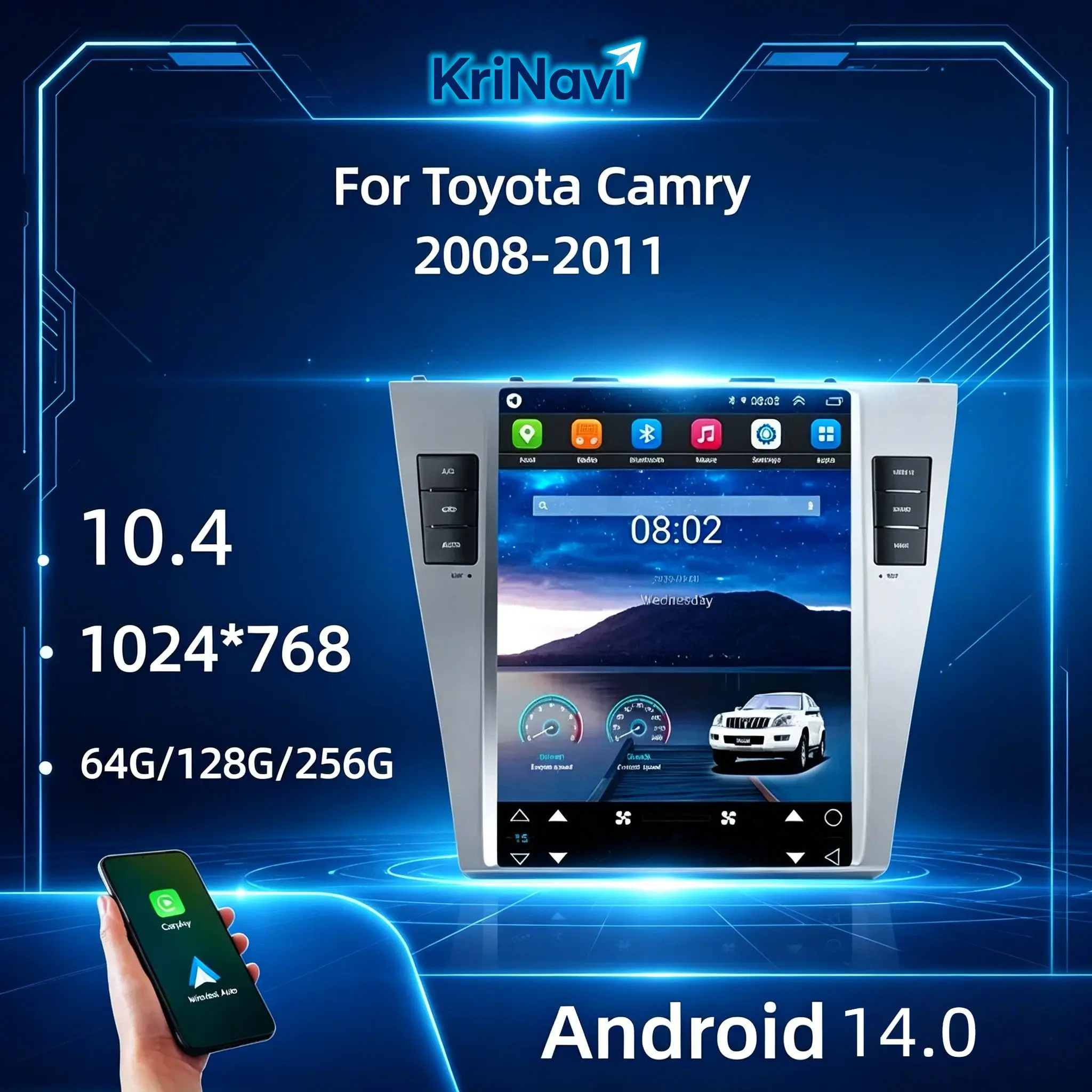 Android 14 CarPlay For Toyota Camry 2007-2011 Car Radio GPS Navigation Multimedia Player Stereo 2Din 4G DSP Audio System Kit
Android 14 CarPlay For Toyota Camry 2007-2011 Car Radio GPS Navigation Multimedia Player Stereo 2Din 4G DSP Audio System Kit