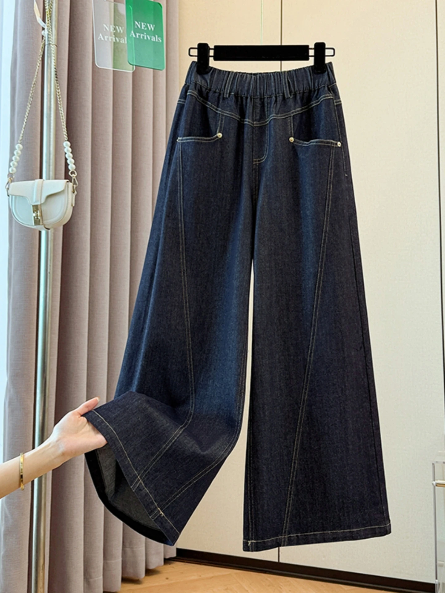 Blue Elastic Denim High Waist Loose Wide Leg Pants Women's Casual High Waist Loose Fit Spring Autumn plus Size Slimming Jeans
Blue Elastic Denim High Waist Loose Wide Leg Pants Women's Casual High Waist Loose Fit Spring Autumn plus Size Slimming Jeans