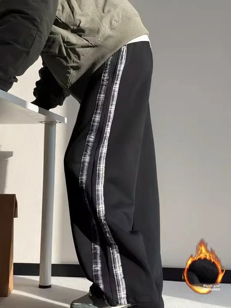 American Sle Plaid Side Splicing Men's Fce Lined Straight Leg Pants Autumn Winter Heavyweight Casual Trousers
American Sle Plaid Side Splicing Men's Fce Lined Straight Leg Pants Autumn Winter Heavyweight Casual Trousers