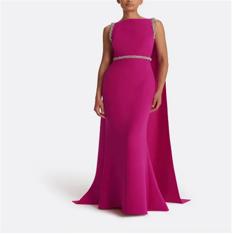 Fuchsia Elegant Party Dresses Beading Wedding Happy Evening Dresses 2025 Long Luxurious Women Evening Dresses Gala with Cap
Fuchsia Elegant Party Dresses Beading Wedding Happy Evening Dresses 2025 Long Luxurious Women Evening Dresses Gala with Cap