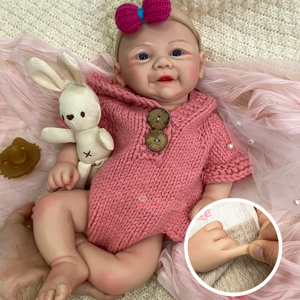 17Inch Lifelike Silicone Reborn Baby Girl/Boy Smile Blue Eyes Reborn Doll Hand Painted Weighted Cuddle Doll For Anniversary Gift
17Inch Lifelike Silicone Reborn Baby Girl/Boy Smile Blue Eyes Reborn Doll Hand Painted Weighted Cuddle Doll For Anniversary Gift