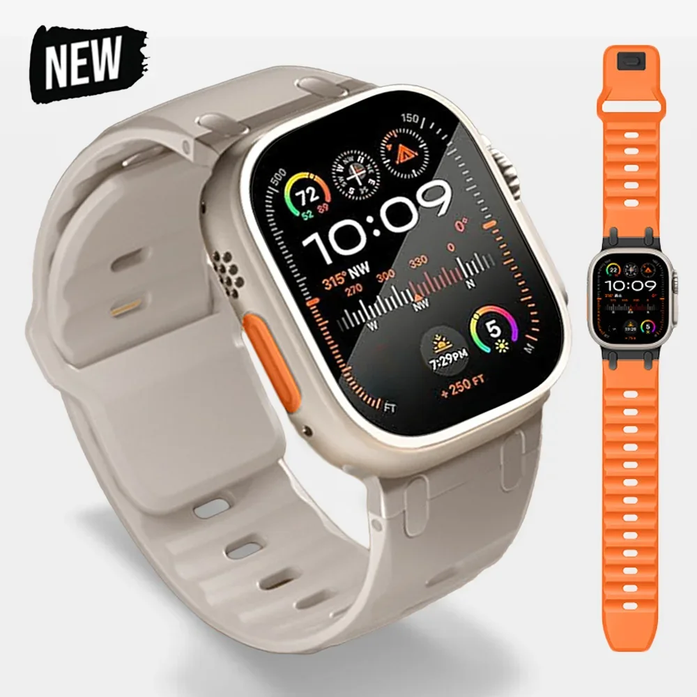 Мягкий силиконовый ремешок для Apple Watch Ultra 2 49 мм Band Series 9 8 7 45 мм, мужской спортивный браслет для iWatch 9 6 5 4 se 3 42 44 мм
Мягкий силиконовый ремешок для Apple Watch Ultra 2 49 мм Band Series 9 8 7 45 мм, мужской спортивный браслет для iWatch 9 6 5 4 se 3 42 44 мм